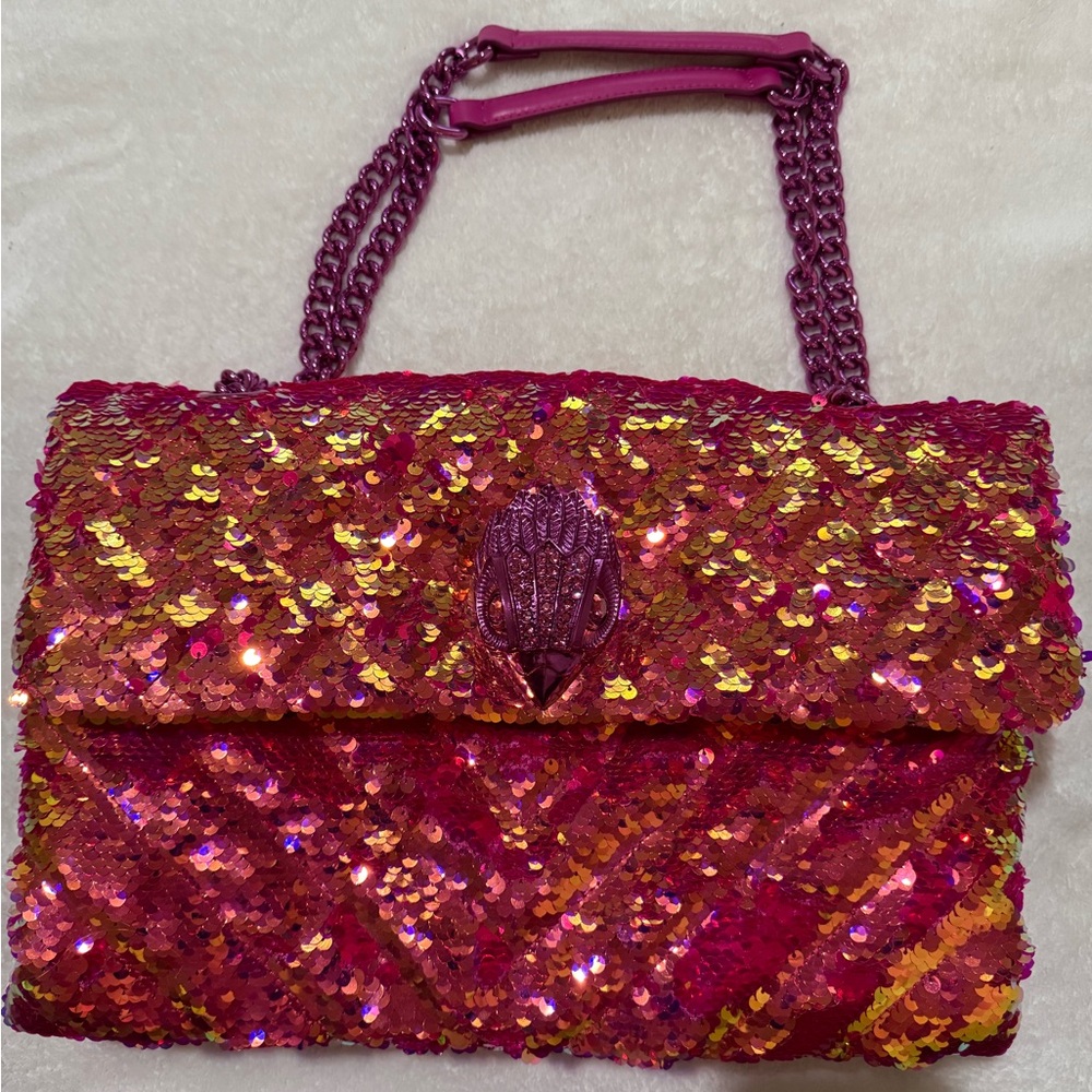Kurt Geiger Pink and Orange Sequin Shoulder Bag
